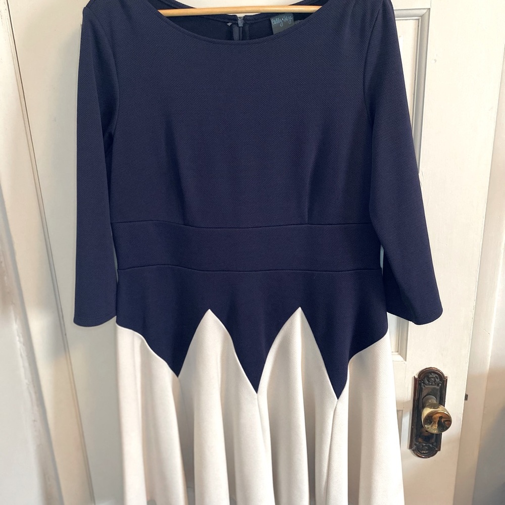 Gabby Skye navy and white dress